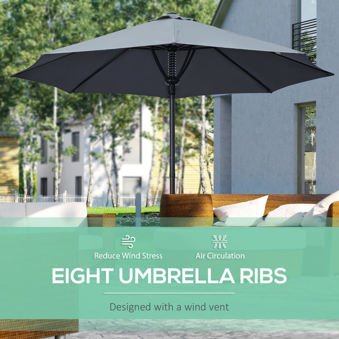 Outdoor Garden Parasol - Market Table Sun Shade with 8 Sturdy Ribs - Perfect for Patio Comfort and Protection