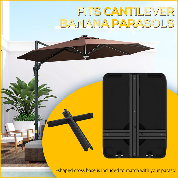 Heavy Duty Rolling Base for Cantilever Banana Parasol - Durable Plastic Umbrella Stand, Water and Sand Fillable - Easy Mobility & Stability for Outdoor Shade Solutions