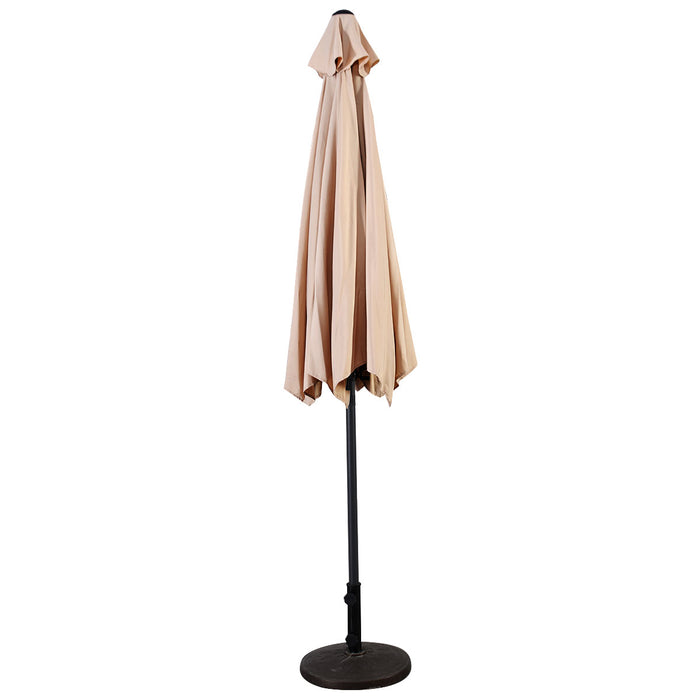 2.7m Beige Garden Parasol - Outdoor UV Sunshade with Crank - Ideal for Backyard, Patio, Poolside Use