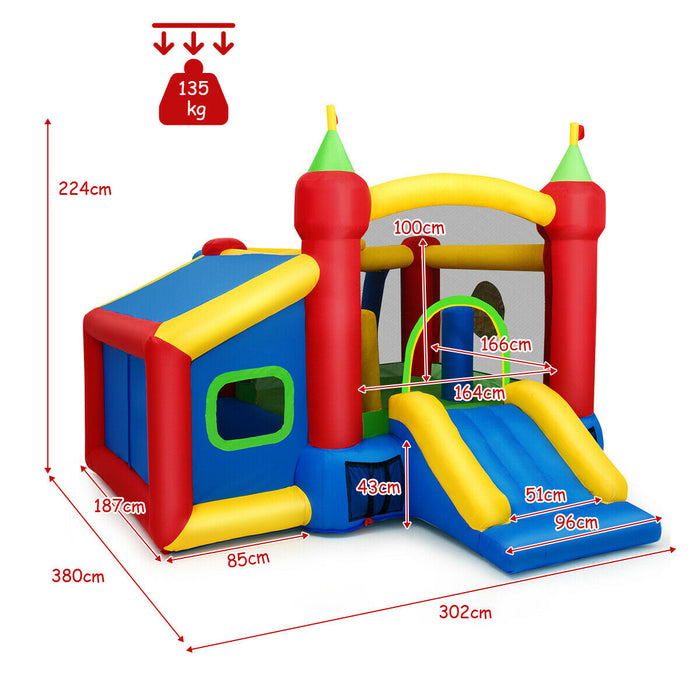 Unbranded Inflatable Bounce House - Fun Playground with 100 Ocean Balls and Basketball Hoop - Ideal for Indoor or Outdoor Children's Parties and Playdates