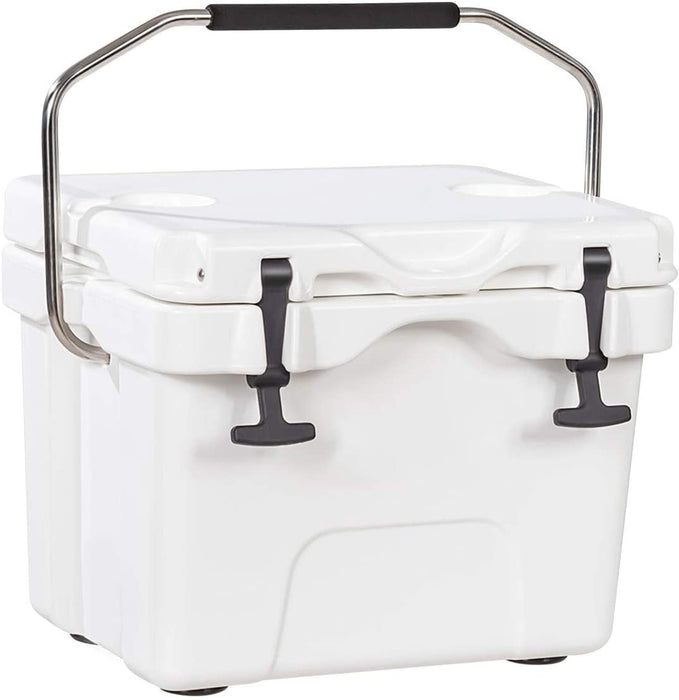 Heavy-Duty Outdoor Ice Cooler - Portable Chest with Built-In Cup Holders, Ideal for Camping and Travel - Functional Outdoor Essentials for Adventure Seekers