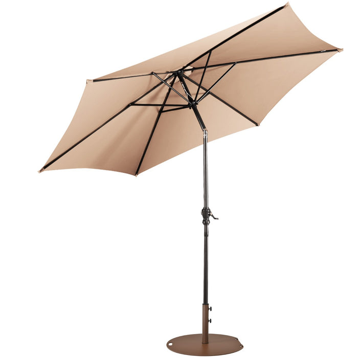 2.7m Beige Garden Parasol - Outdoor UV Sunshade with Crank - Ideal for Backyard, Patio, Poolside Use