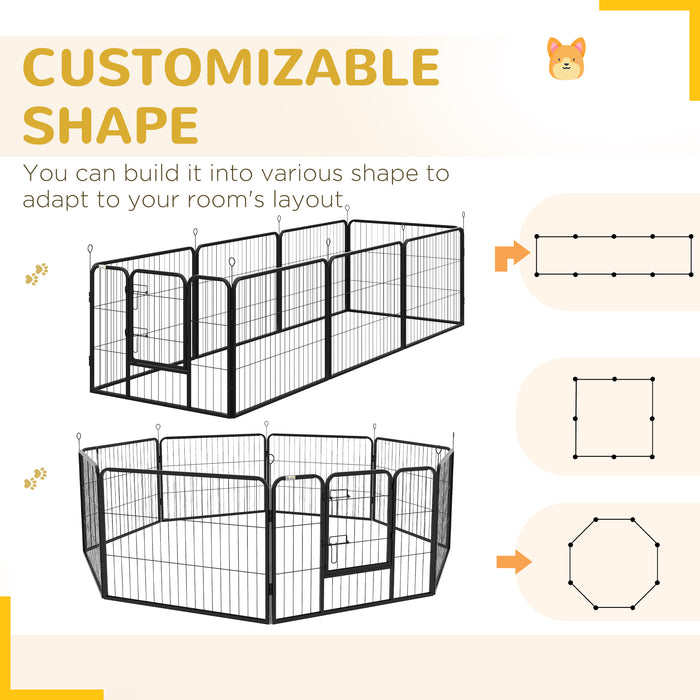 Heavy-Duty Steel Dog Playpen - 8-Panel Pet Enclosure for Puppies & Small Dogs - Secure Exercise and Play Area for Pets