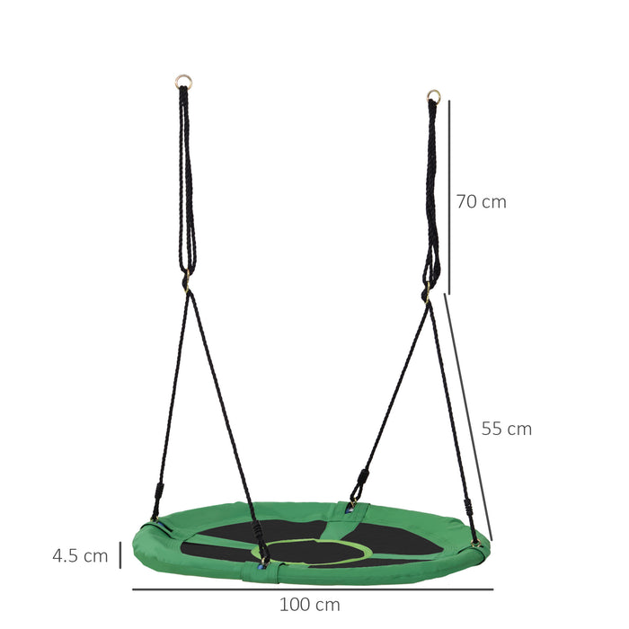 Kids Nest Swing Seat - 40 Inch 100 cm Round Tree Swing with Adjustable Rope for Backyard Garden - Outdoor Play & Activity Equipment for Children