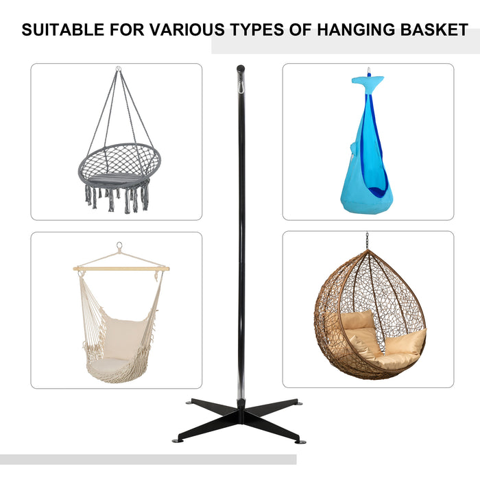 Heavy-Duty Steel C-Stand for Hanging Hammock Chairs - Sturdy Indoor/Outdoor Air Porch Swing Support - Ideal for Lounging and Relaxation Spaces