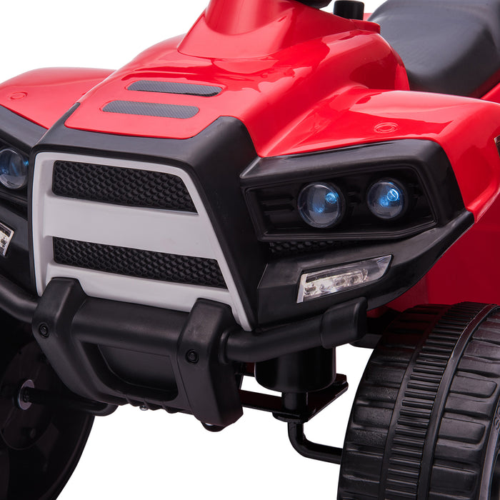 6V Electric Quad Bike for Kids - Toddler-Sized ATV with Headlights, Black & Red - Ideal Outdoor Ride-on Toy for Ages 18-36 Months