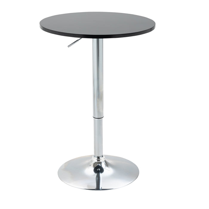 Height-Adjustable Round Bar Table - Sturdy Metal Base, Ideal for Dining Room & Kitchen - Perfect for Home Pub and Counter Spaces, Black