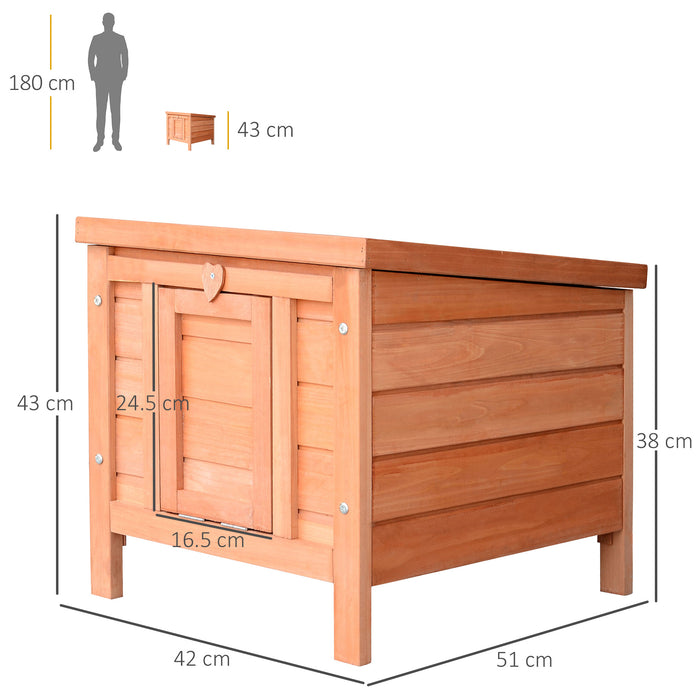 Bunny & Guinea Pig Wooden Hutch - Small Animal Safe Shelter and Hideaway, 51x42x43cm - Ideal for Rabbits, Guinea Pigs, and Ferrets