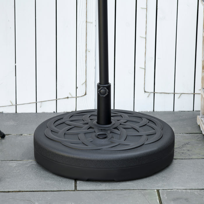 Outdoor Market Umbrella Stand - Durable Garden Parasol Base Holder with Built-In Handle, Water or Sand Fillable up to 25kg/35kg - Ideal for Patio Stability & Sun Protection