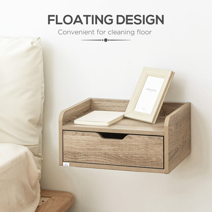 Modern Floating Nightstand with Drawer - Wall-Mounted Bedside Table with Storage Solution - Space-Saving Bedroom Furniture for Contemporary Homes