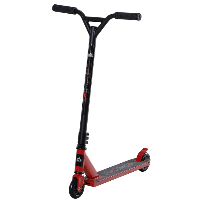 Intermediate and Beginner Freestyle Stunt Scooter - Teens and Adults 14+ Street Kicking Performance with φ10cm Rear Wheel and Brake - Vibrant Red Color