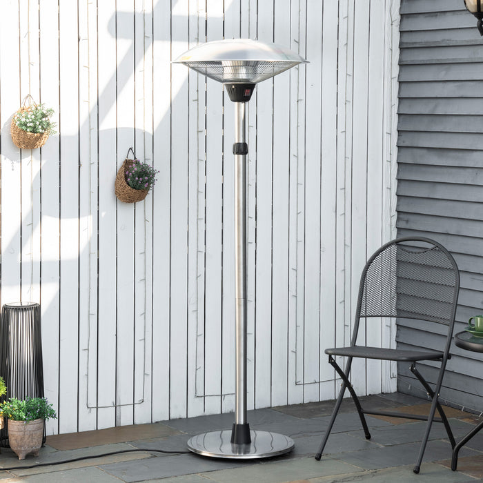 Electric Patio Heater 3KW - Infrared Freestanding Outdoor Heater with 3 Heat Settings, Adjustable Height, 5M Power Cable - Ideal for Patio, Deck, Backyard Comfort