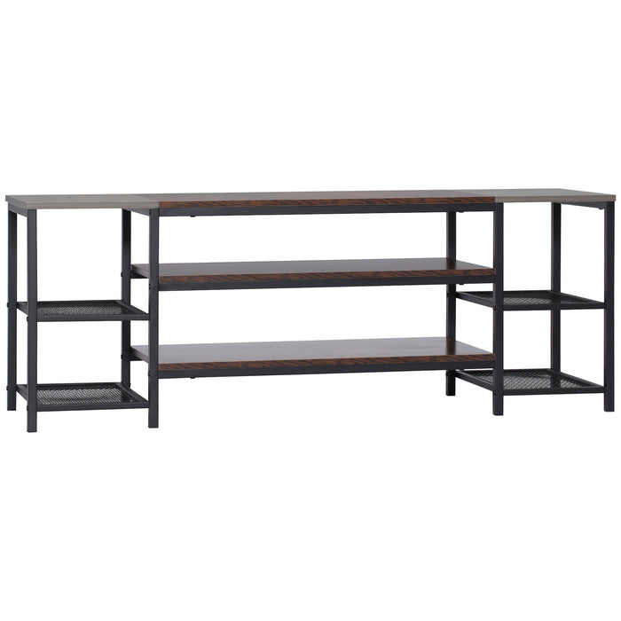 Industrial Style TV Stand - Entertainment Center for 65-inch TVs with Storage Shelves - Perfect for Living Room Organization and Decor