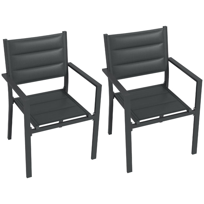 Aluminium Stacking Garden Chair Pair - Durable & Lightweight Outdoor Seating - Ideal for Patio, Poolside & Backyard Comfort