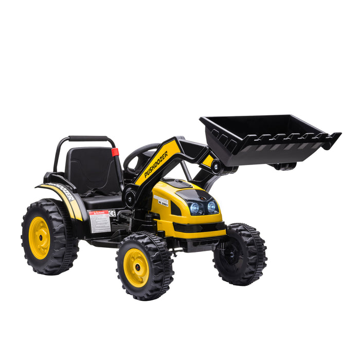 Kids Digger Ride-On Excavator - 6V Battery-Powered Construction Tractor with Music and Headlight - Moves Forward and Backward, Ideal for 3-5 Year Olds, Bright Yellow