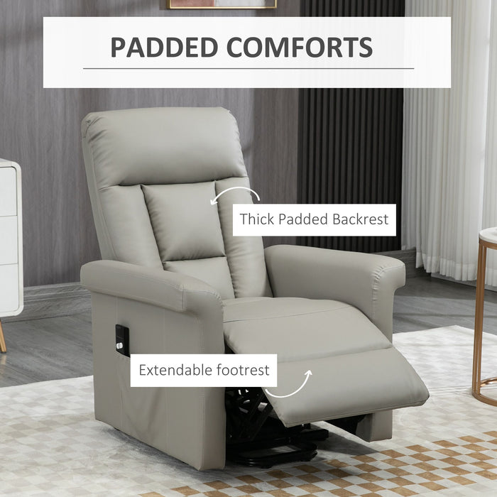 PU Leather Power Lift Recliner Chair - Elderly-Friendly Sofa with Remote Control and Side Pocket - Comfort Seating Solution for Seniors