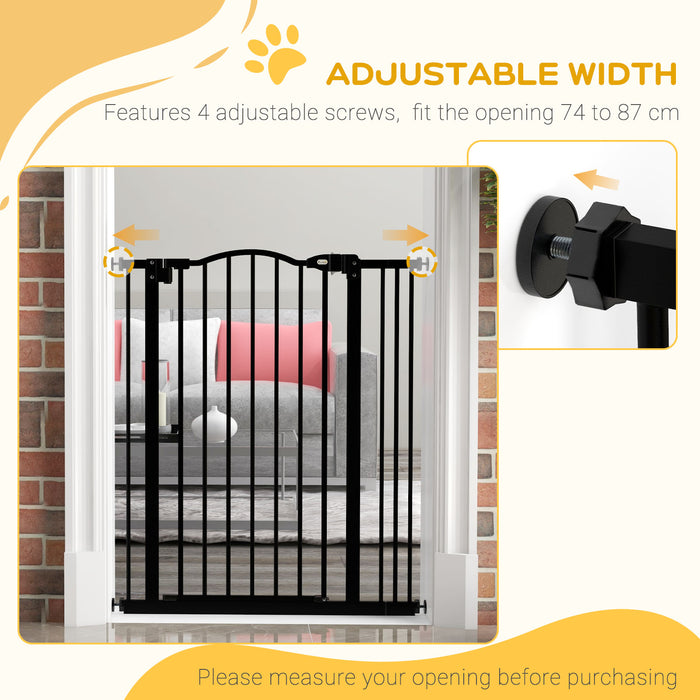 Metal Pet Safety Gate - Dog and Puppy Secure Barrier, Folding Design, Easy Installation - Ideal for Home Containment and Room Division