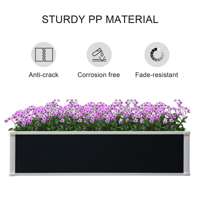 Garden Raised Bed Planter - Outdoor Patio Grow Containers for Plant, Flower & Vegetable Cultivation - Durable PP Material, 120 x 90 x 30 cm, Home Gardening Solution