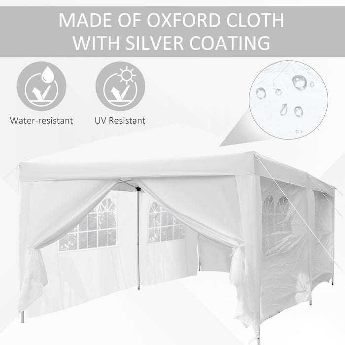 Deluxe Pop Up Gazebo - 6m x 3m White Marquee for Outdoor Events - Perfect Shelter for Parties, Markets, and Garden Gatherings