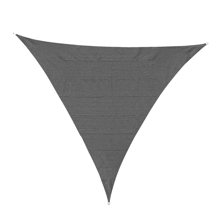 UV Block Triangle Sun Shade Sail 5x5m - Steel Ring and Rope Reinforced Canopy for UV Protection - Ideal Outdoor Patio Shelter, Grey