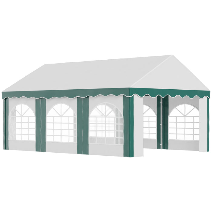 Deluxe 6x4m Garden Gazebo Marquee - Galvanised Party Tent with Sides, Six Windows, Double Doors - Ideal for Weddings, Parties, and Outdoor Events