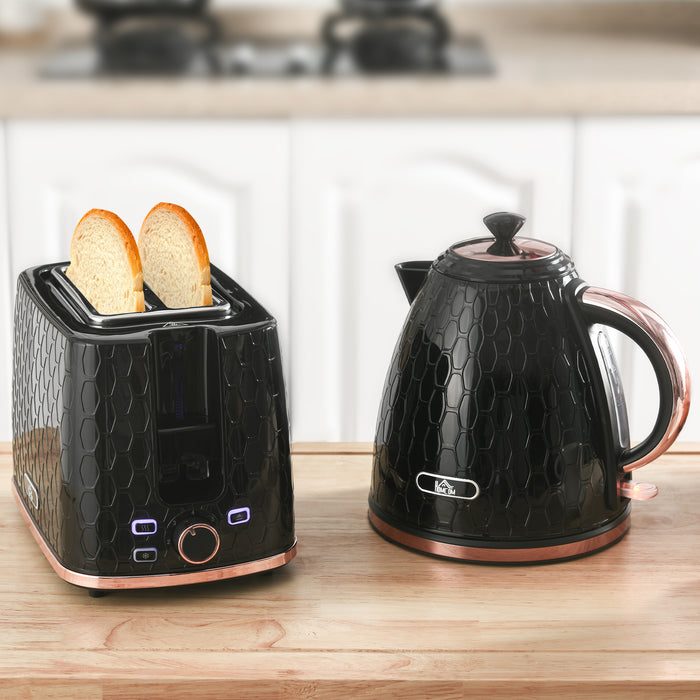 1.7L 3000W Electric Kettle and Matching 2-Slice Toaster Set - Fast Boil, Auto Shut Off, Adjustable Browning - Ideal for Efficient Kitchen Upgrades