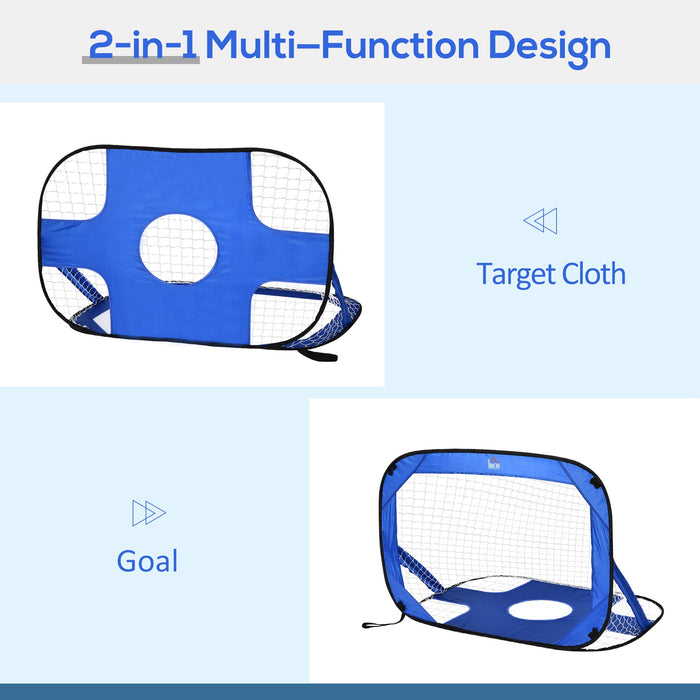 Kids 2-in-1 Soccer Pop-Up Goal - Dual-Function Target and Net for Backyard Sports - Ideal for Youth Practice & Outdoor Play
