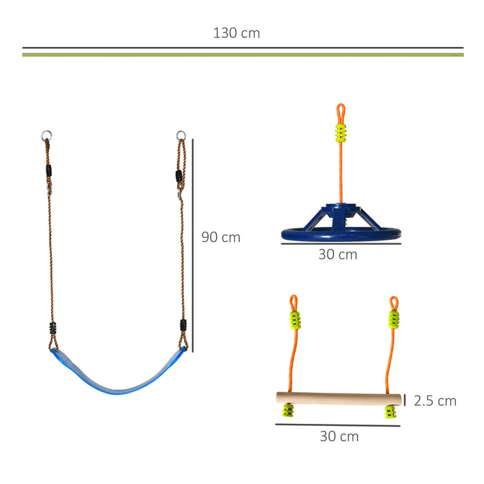 Kids Ninja Warrior Obstacle Course - 42.6 FT Slackline Training Kit with Monkey Bars, Rope Ladder, Swing, Gym Rings - Outdoor Play & Exercise for Children