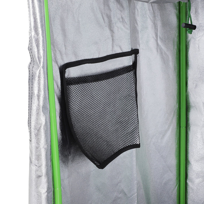 Hydroponic Plant Grow Tent with Viewing Window and Tool Bag - 60x60x140cm Compact Black/Green Indoor Gardening Enclosure - Ideal for Urban Farmers & Small Space Gardening