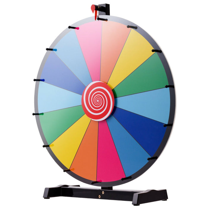 Prize Wheel 18" - Colourful Dry Erase Board, Metal Stand - Ideal for Party Fun Games and Events