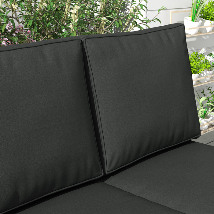 Patio Chair Cushion Set - 3-Piece Indoor/Outdoor Back and Seat Replacement Pillows - Perfect Comfort for Garden Furniture, Charcoal Grey