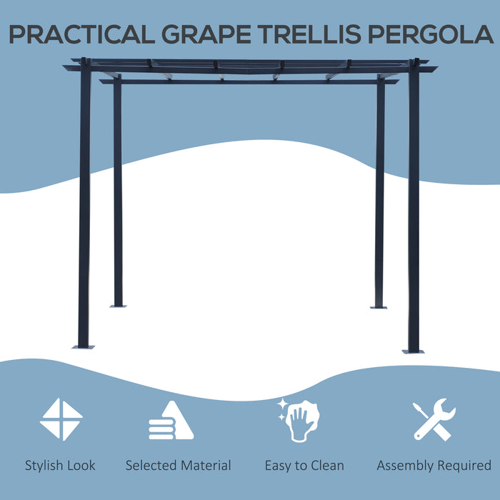 Metal Pergola Gazebo - 3x3 Meter Size for Grape Trellis and Climbing Plants - Durable Sun Shelter and Garden Arbor