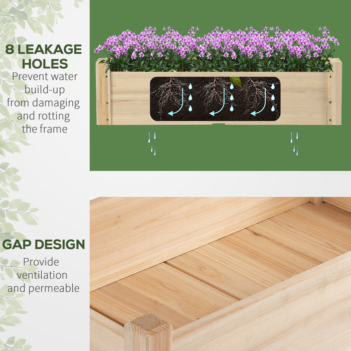 Solid Fir Wood Raised Garden Bed - 86 x 85 x 72 cm Planter for Flowers, Vegetables, and Herbs - Natural Look for Outdoor Plant Cultivation