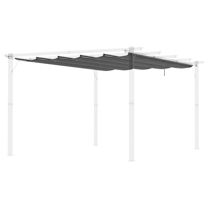 Retractable Pergola Canopy Dark Grey - 4x3m Replacement Shade Cover with Retractable Roof Feature - Ideal for Outdoor Patio Comfort and Style