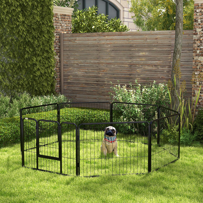 Heavy-Duty Steel Dog Playpen - 8-Panel Pet Enclosure for Puppies & Small Dogs - Secure Exercise and Play Area for Pets