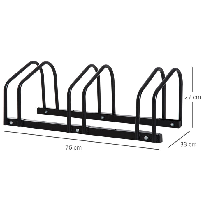 Bicycle Parking Stand - Secure Floor/Wall Mount Cycle Rack with Locking Feature, 76x33x27 Inches - Ideal for Organizing Garage Space & Protecting Bikes