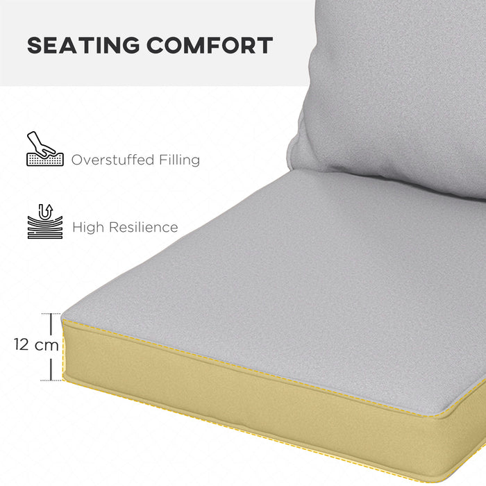 Patio Chair Comfort Cushion Set - 1-Piece Back and Seat Pillow for Indoor & Outdoor Use, Light Grey - Ideal Replacement Cushions for Garden Furniture