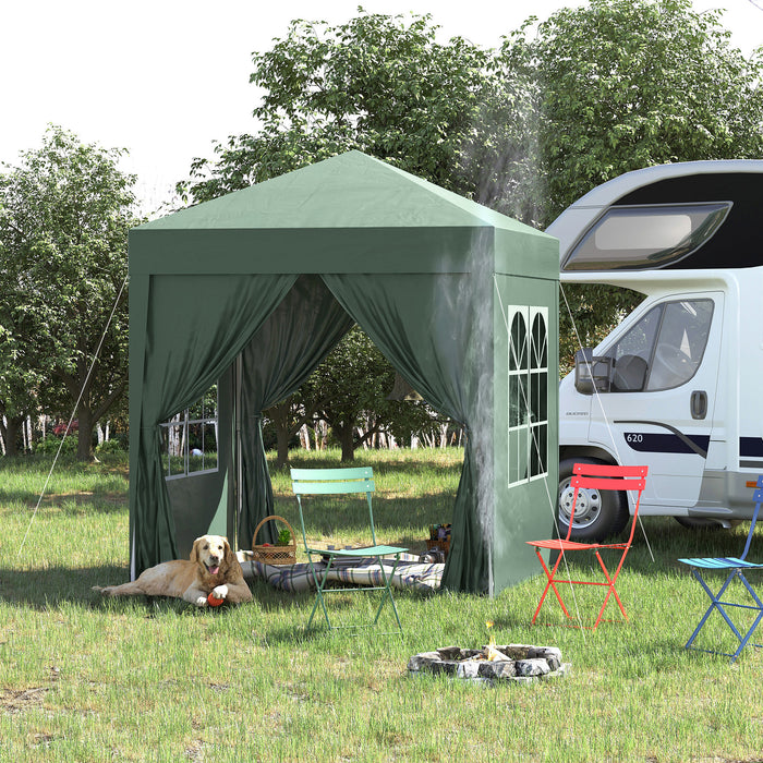 Green Pop-Up Gazebo - 2x2m Canopy for Outdoor Use - Ideal for Garden Parties & Events