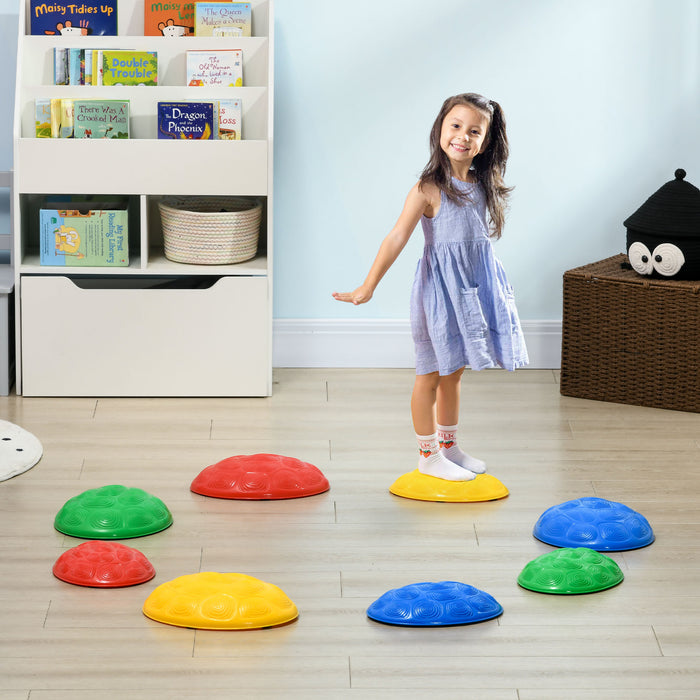 Kids Balance Stepping Stones Set - 8 Pieces with Non-Slip Mats, Indoor Outdoor Sensory Play Equipment - Promotes Coordination for Ages 3-8