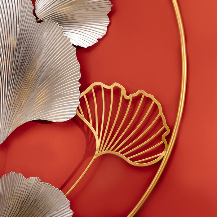 Ginkgo Leaf-Inspired 3D Metal Wall Art - Elegant Gold Hanging Sculptures for Home Decor - Perfect for Living Room, Bedroom & Dining Room Adornment