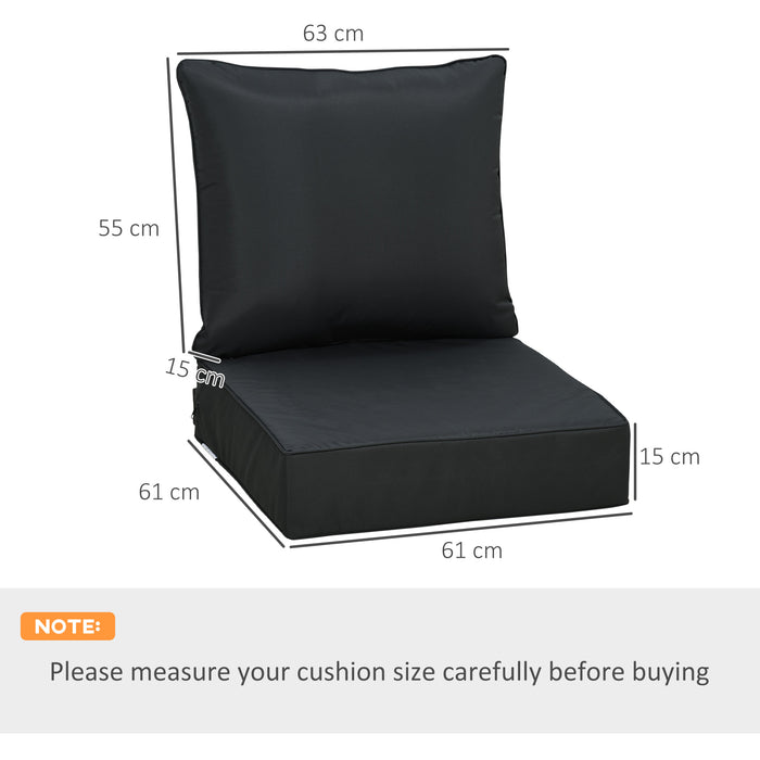 Outdoor Deep Seating Chair Cushion Set - Comfortable Patio Replacement Cushions - Ideal for Garden Furniture and Lawn Décor