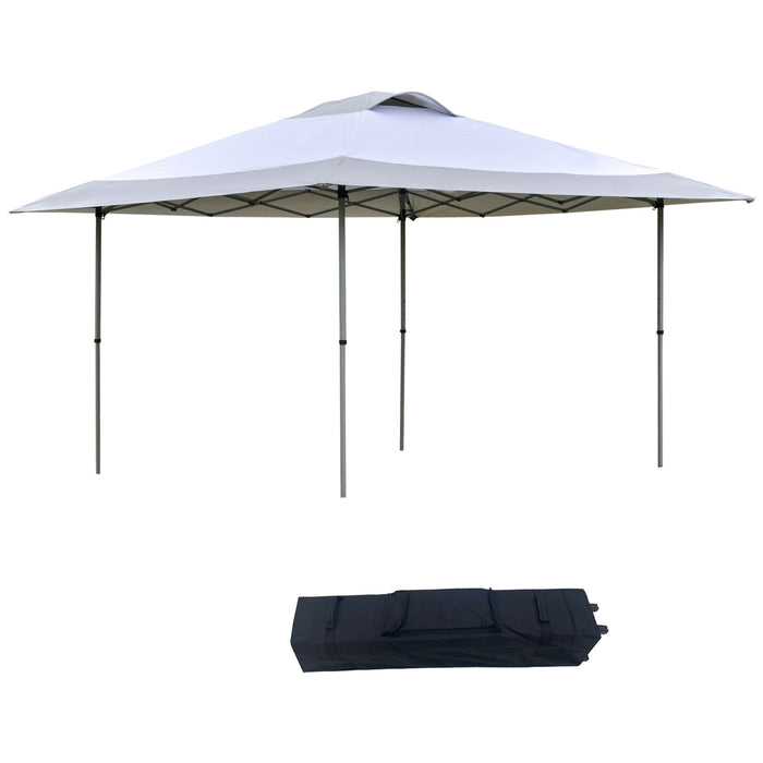 Pop-Up Canopy Gazebo - 4x4m with Roller Bag & Adjustable Steel Legs for Outdoor Events - Ideal for Parties & Gatherings, Weather-Resistant White Cover