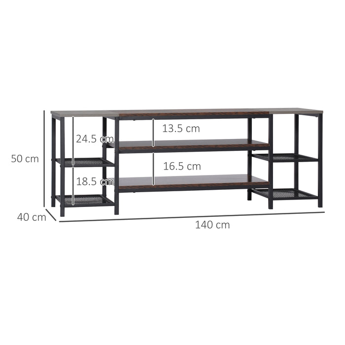 Industrial Style TV Stand - Entertainment Center for 65-inch TVs with Storage Shelves - Perfect for Living Room Organization and Decor