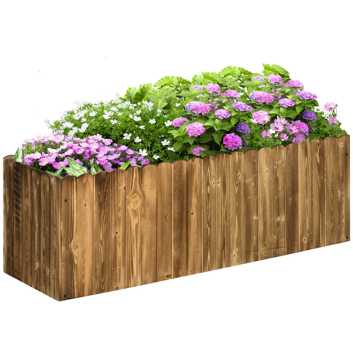 Garden Flower Raised Bed - Large Rectangular Wooden Planter for Vegetables and Herbs, 172L Capacity (120x40x40cm) - Perfect for Patio and Backyard Gardening