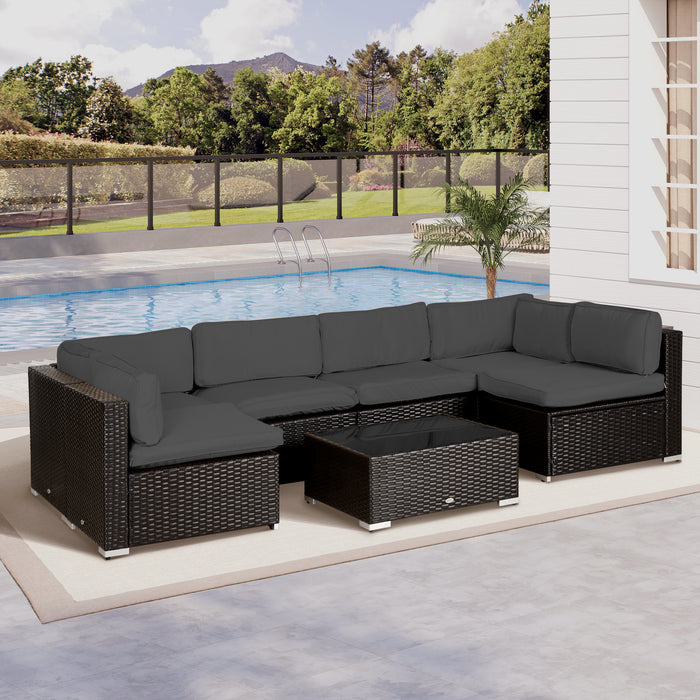 Outdoor Rattan Sofa Cushion Cover - Durable Polyester, Weather-Resistant Replacement - Ideal for Patio Furniture Refresh, Dark Grey (Cushion Not Included)