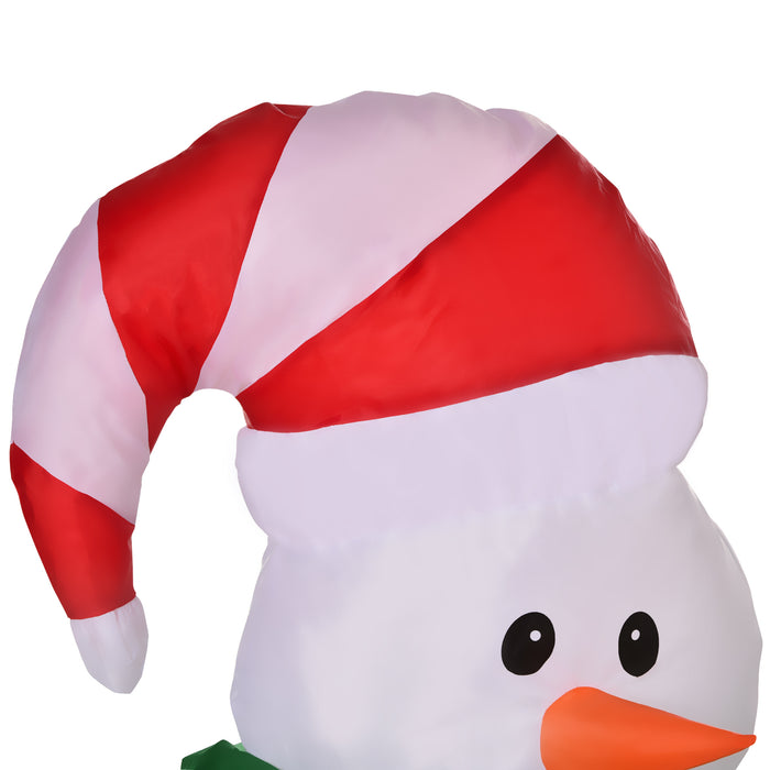 Inflatable 120cm Snowman with LED Illumination - Festive Holiday Decoration - Perfect for Outdoor Christmas Display