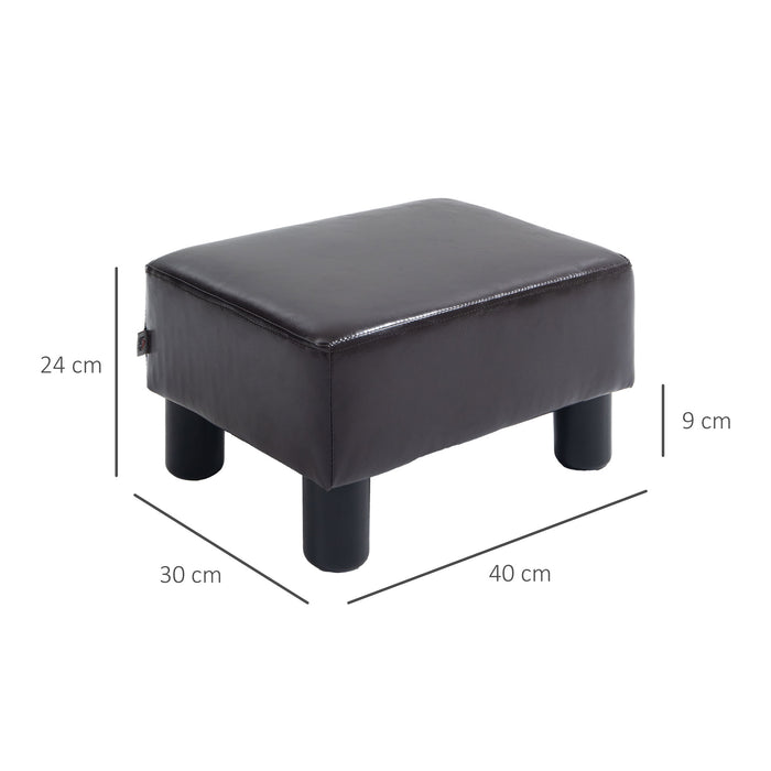 Luxurious PU Leather Ottoman - Sturdy Cube Footstool with Durable Plastic Legs - Elegant Resting Solution for Living Room or Bedroom