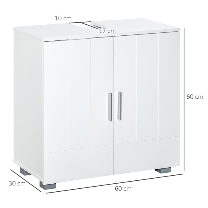 Under Sink Pedestal Cabinet - Modern Bathroom Vanity Storage with Adjustable Shelf and Double Doors - Ideal for Organizing Toiletries and Cleaning Supplies