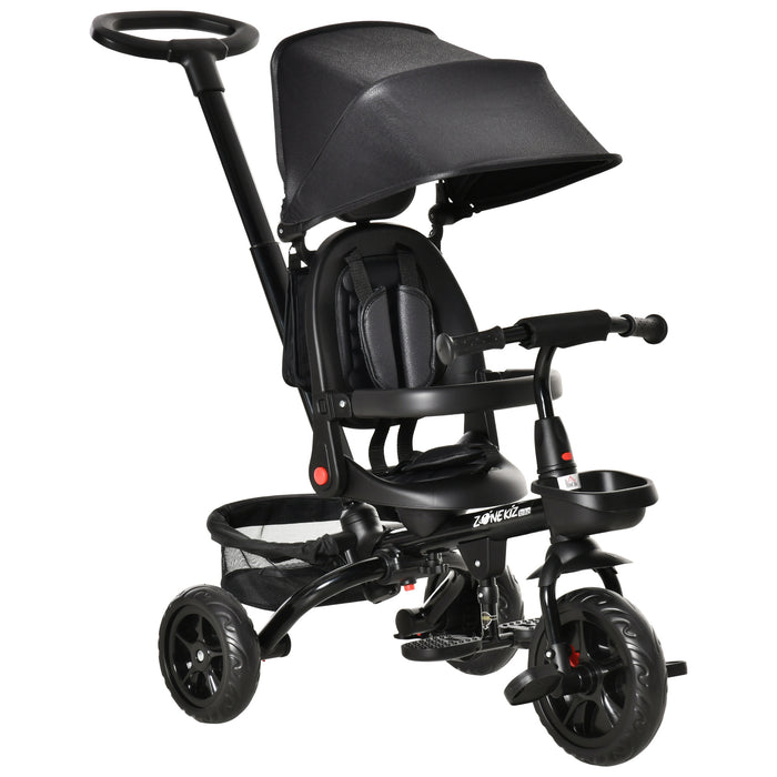 4-in-1 Foldable Tricycle for Toddlers - Reversible and Adjustable Seating, Removable Pedals - Perfect Stroller Alternative for 1-5 Year Olds