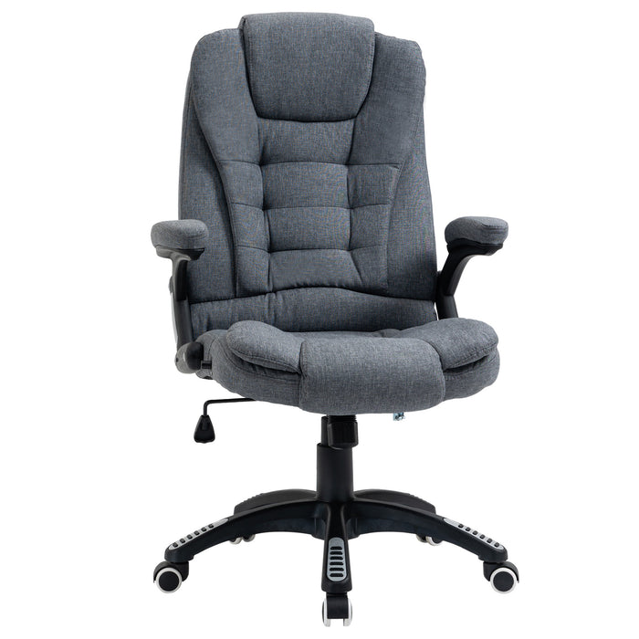 Ergonomic Swivel Chair with Armrests - Comfortable Adjustable & Reclining Office Desk Chair, Dark Grey - Ideal for Home Office and Long Working Hours